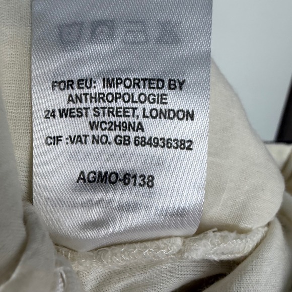 Anthropologie Ollari Cream Embellished Wide Leg Pants - Picture 16 of 16